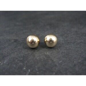 8mm Gold Ball Stud Earrings 14K Gold Filled New Old Stock
